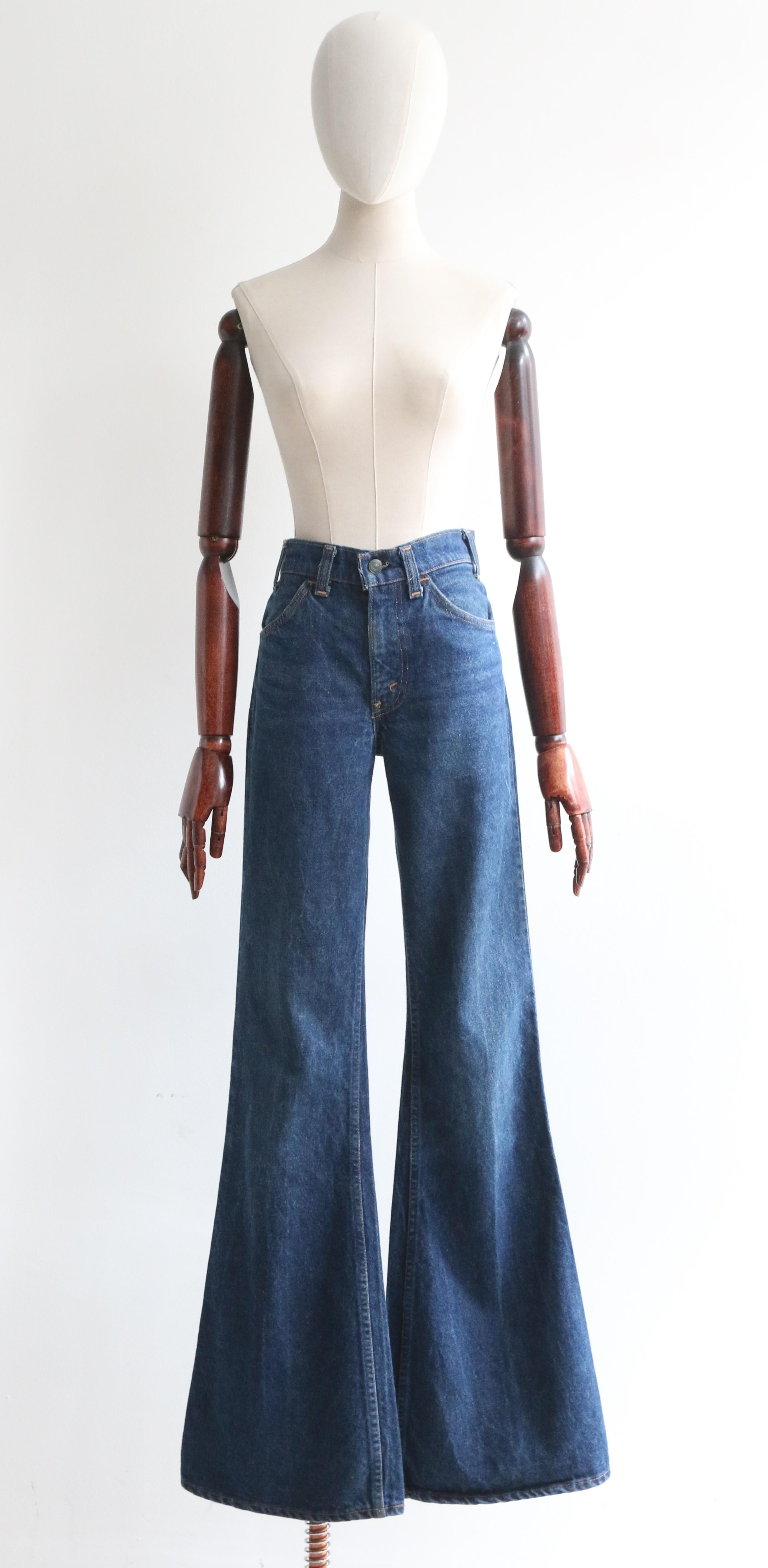 Vintage 1970's Levi's Orange Tab High Rise Flare Jeans And Matching Waistcoat 3