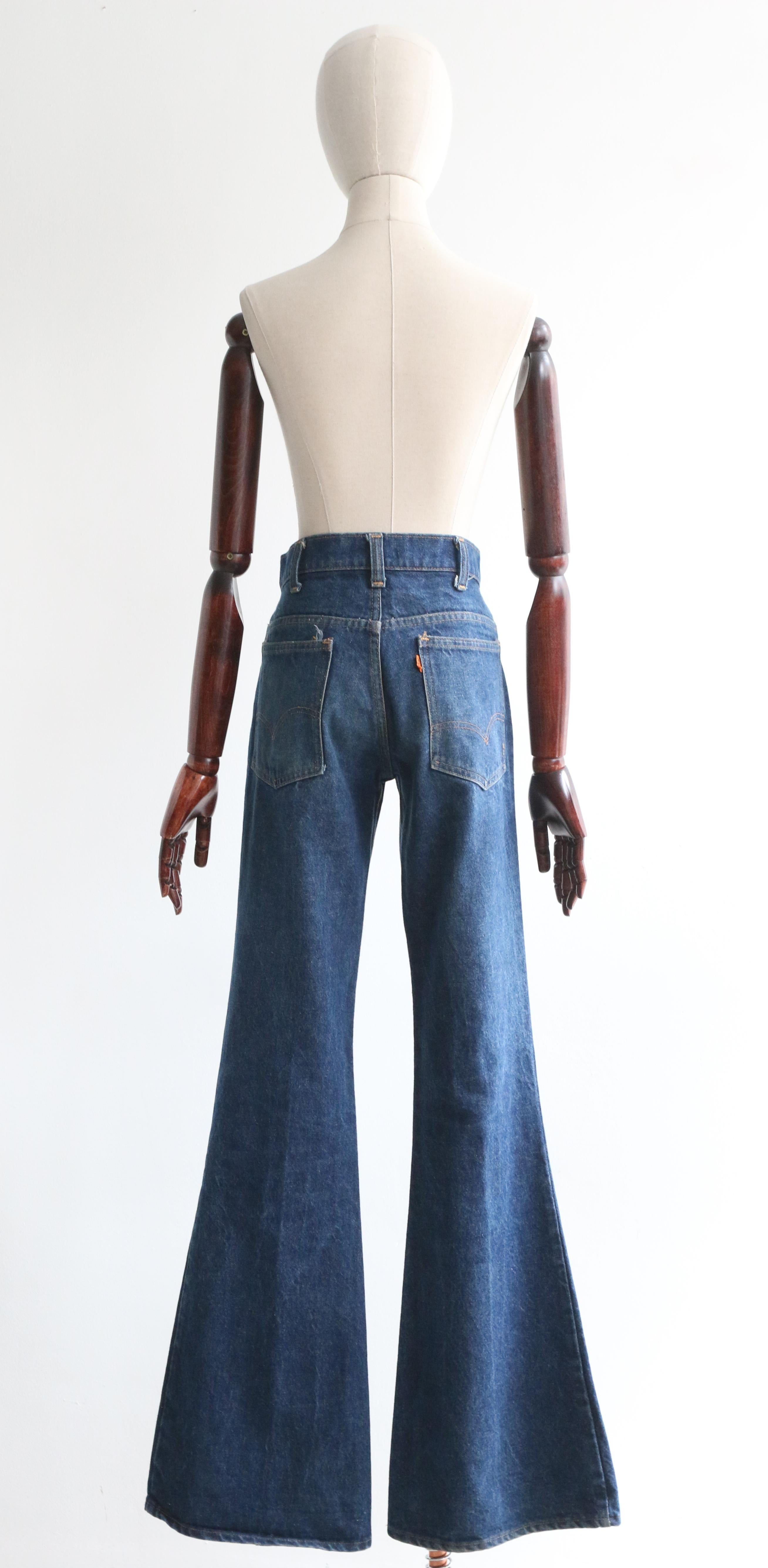 Vintage 1970's Levi's Orange Tab High Rise Flare Jeans And Matching Waistcoat 4