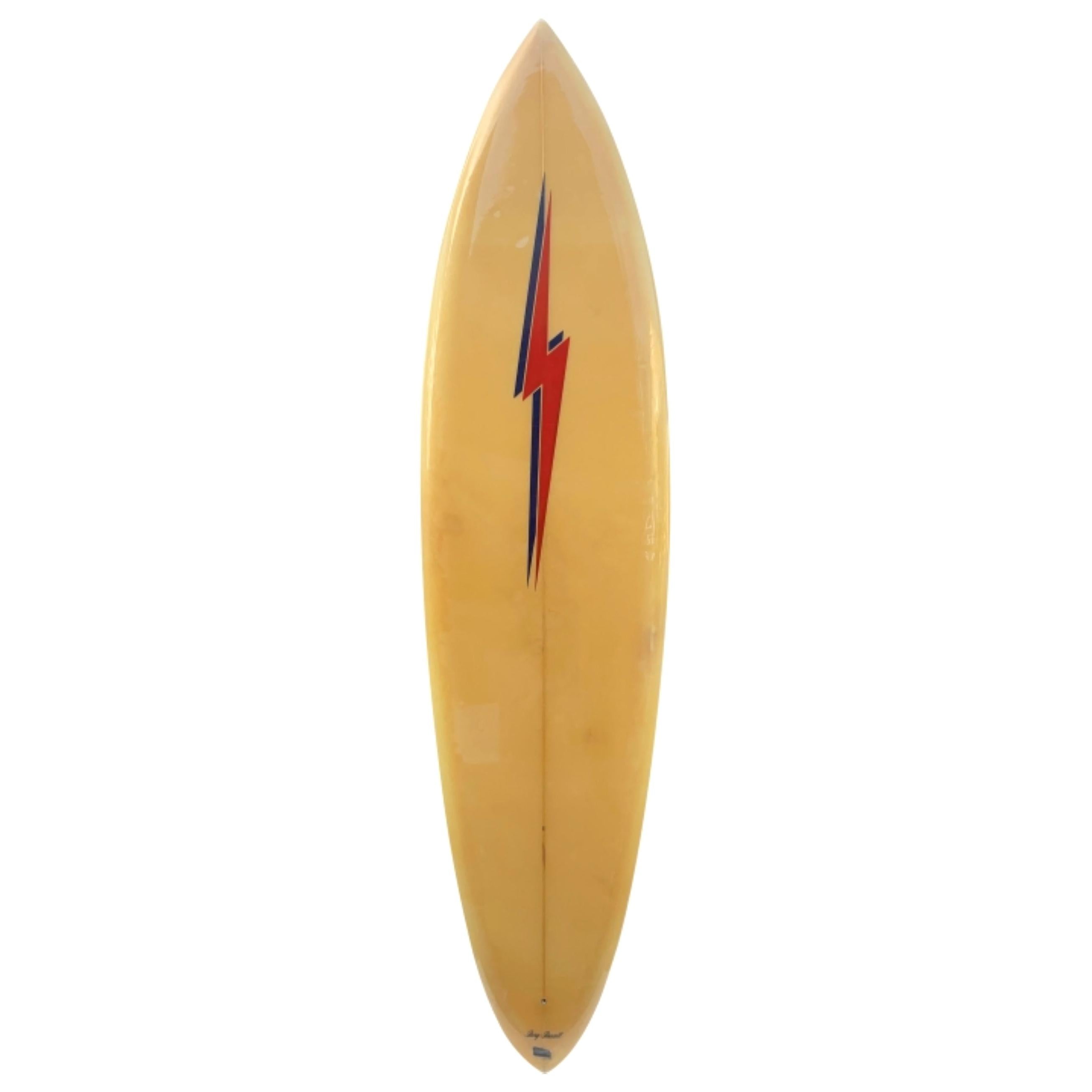 Vintage 1970s Lightning Bolt Surfboard by Rory Russell