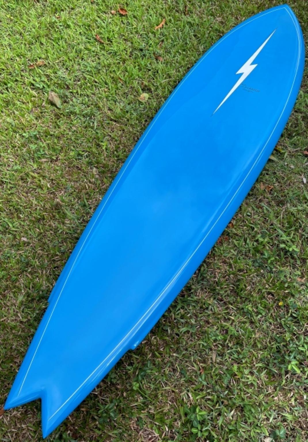 Fin du 20e siècle Planche de surf vintage Lightning Bolt de Tom Parrish des années 1970