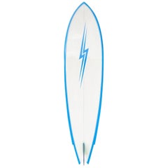 Vintage 1970s Lightning Bolt Surfboard by Tom Parrish