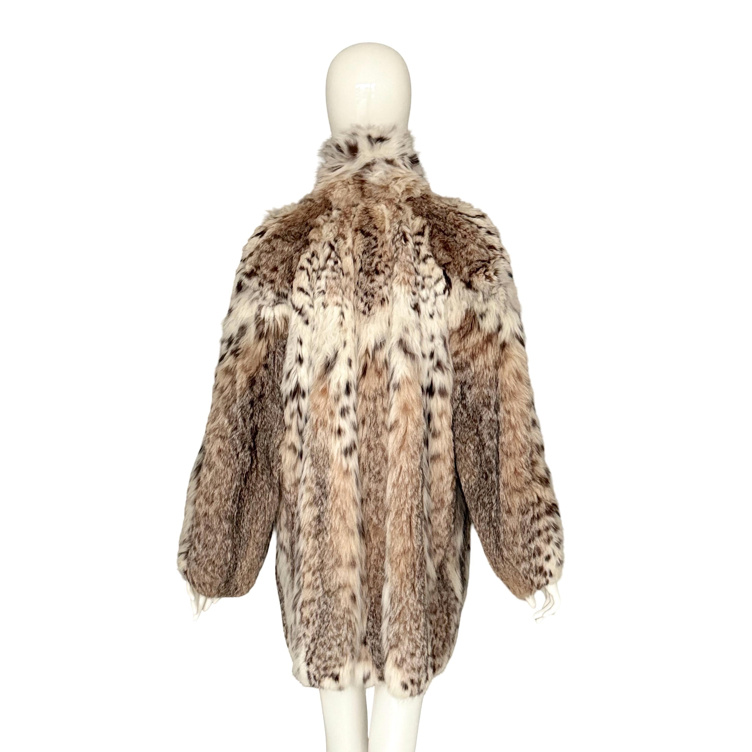 Vintage anni '70: cappotto leggero in pelliccia di lince In condizioni ottime in vendita a Antwerpen, Vlaams Gewest