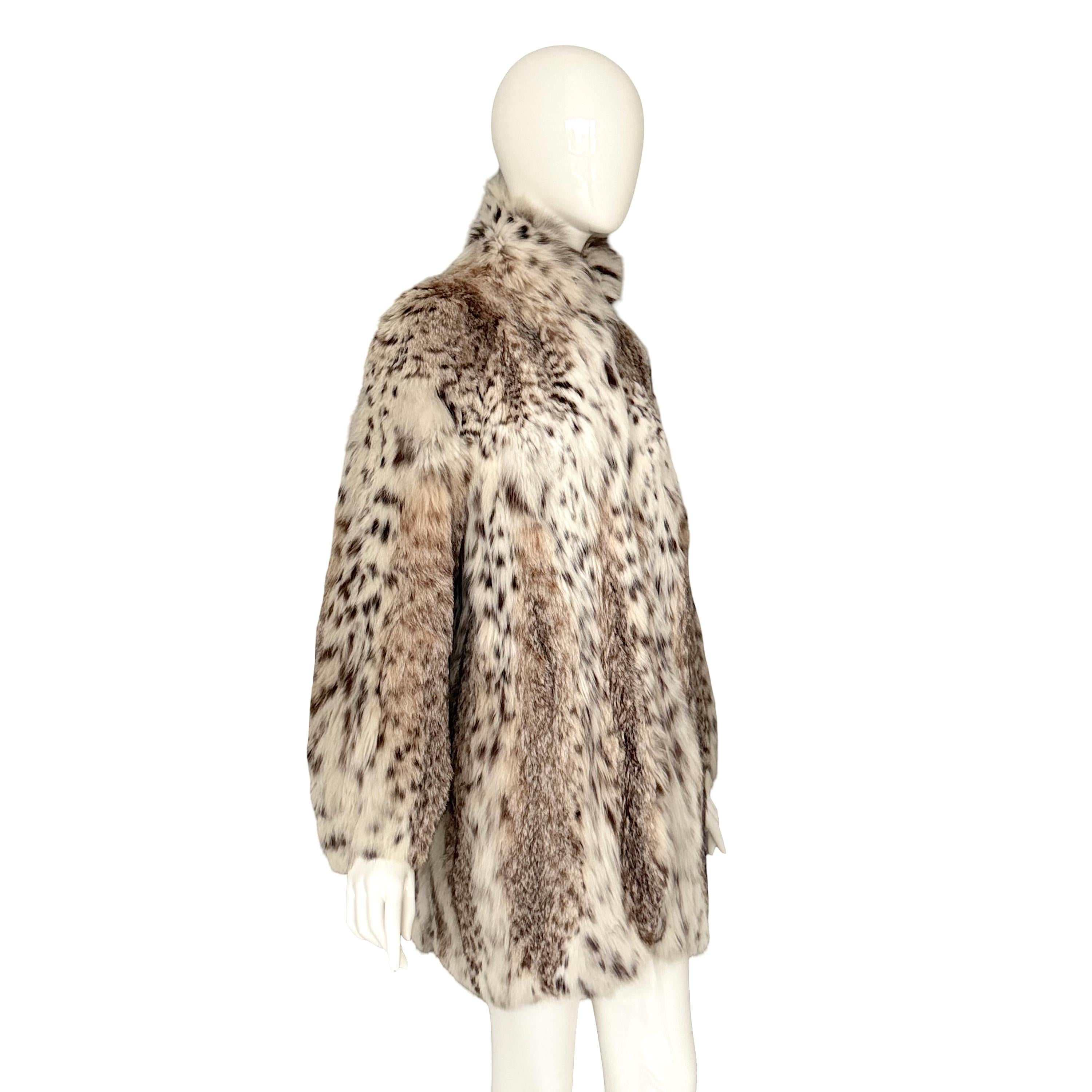 Vintage anni '70: cappotto leggero in pelliccia di lince in vendita 1