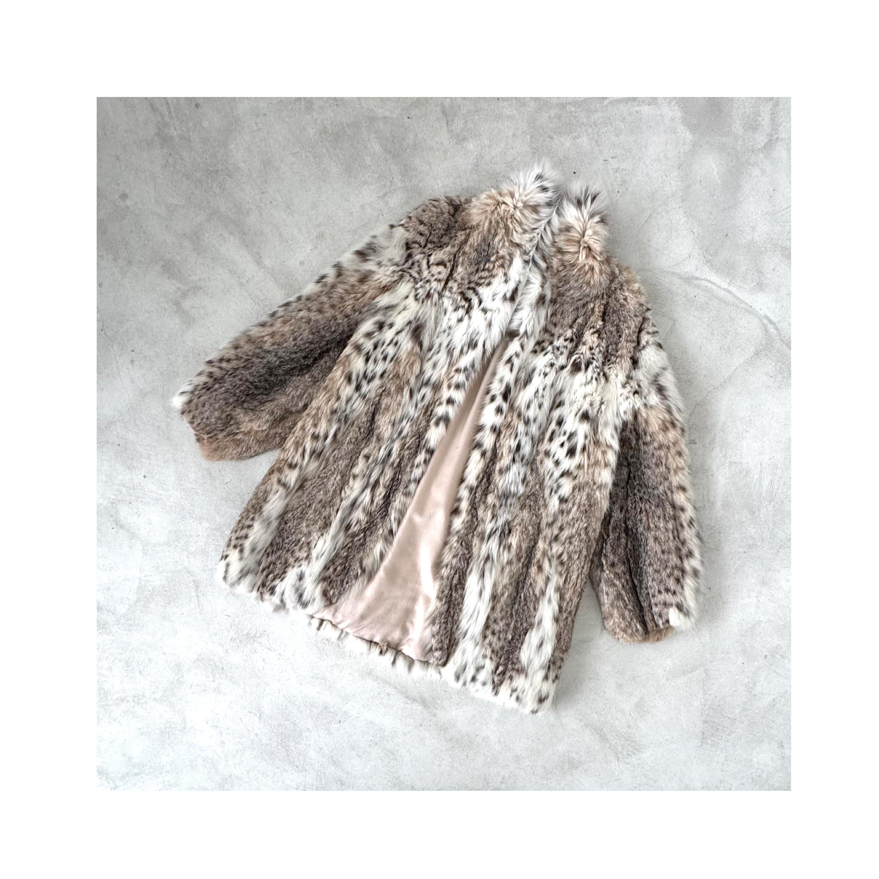 Vintage anni '70: cappotto leggero in pelliccia di lince in vendita 2