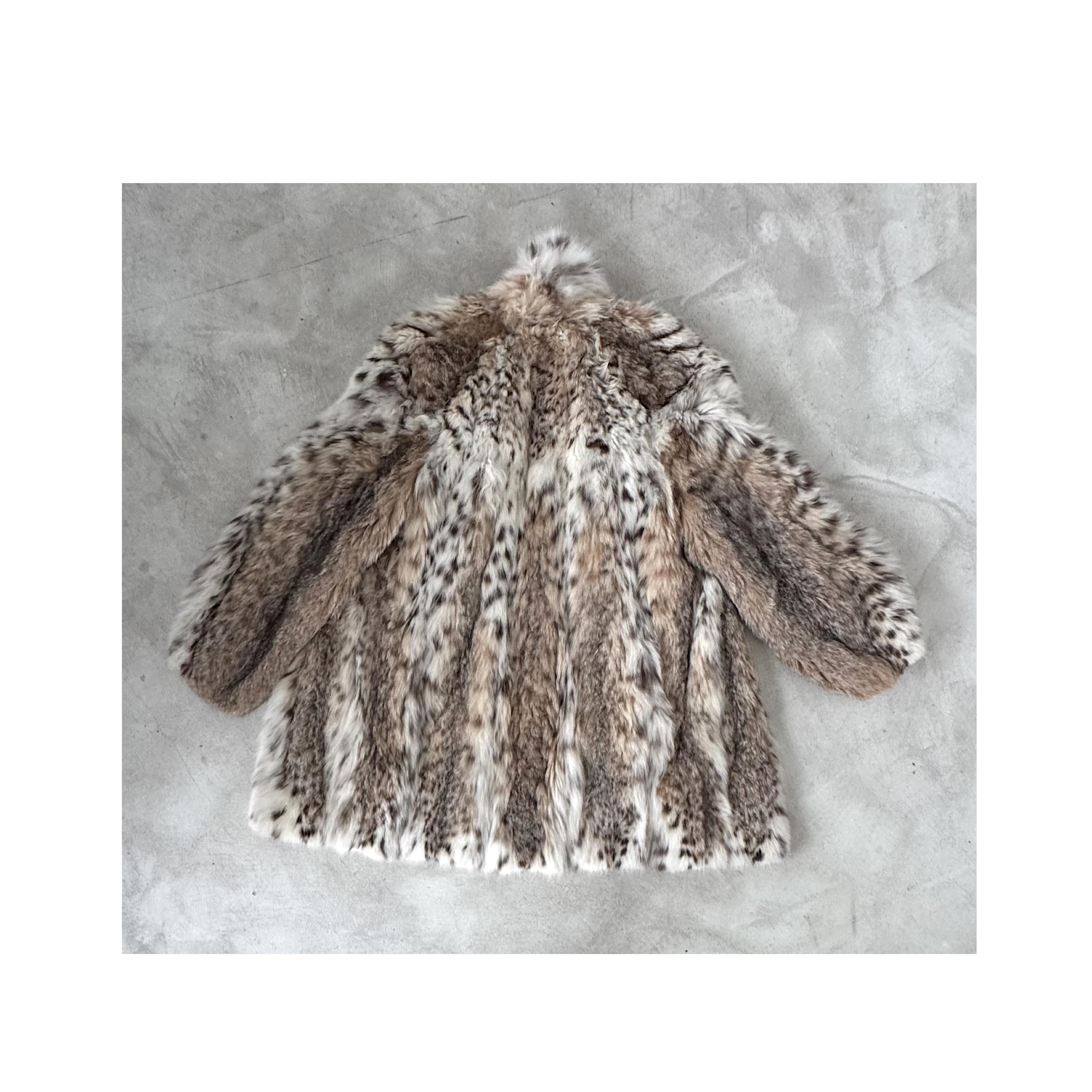 Vintage anni '70: cappotto leggero in pelliccia di lince in vendita 3