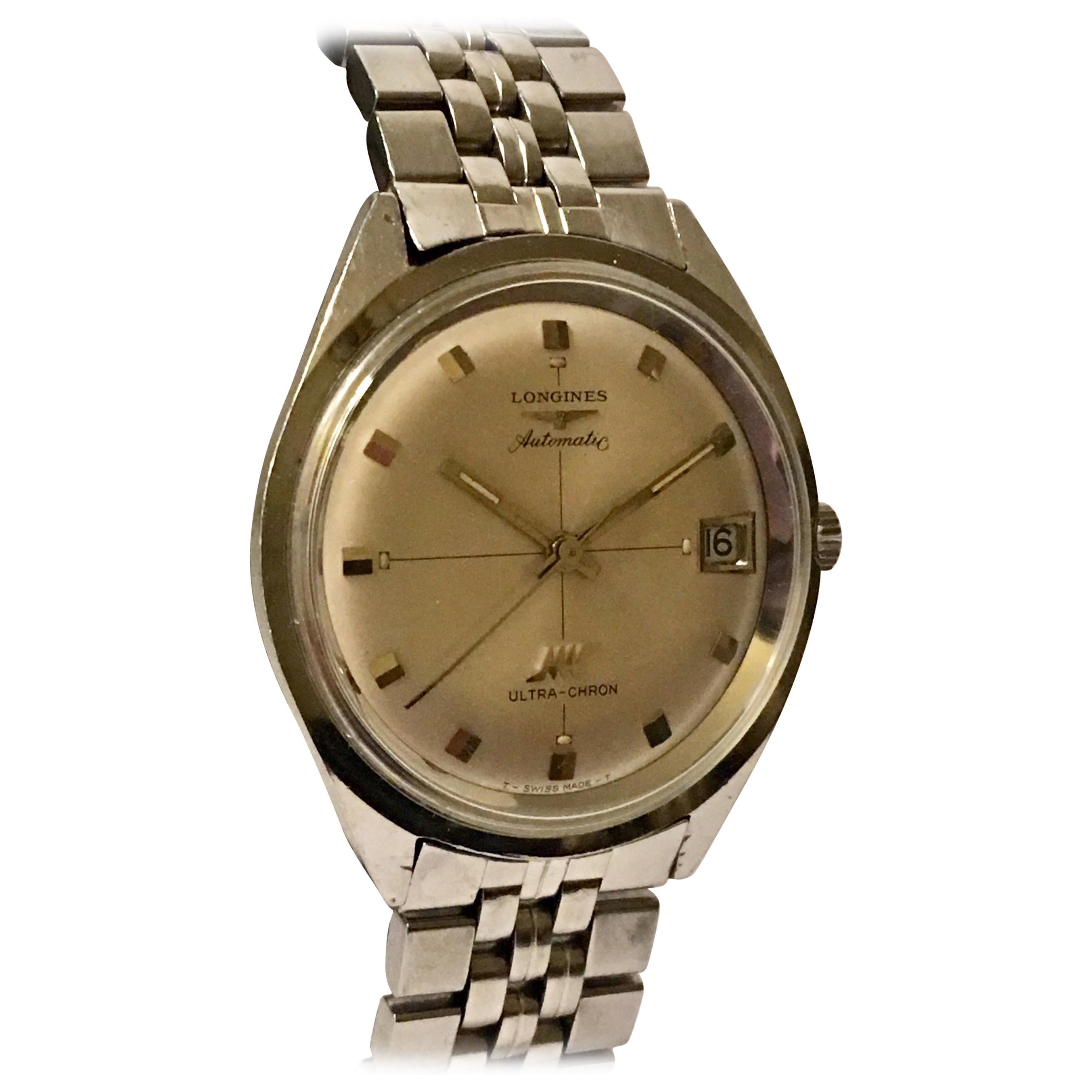 Vintage 1970s Longines Automatic Ultra-Chron Wristwatch For Sale