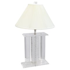 Vintage 1970s Lucite Acrylic Post Modern Table Lamp