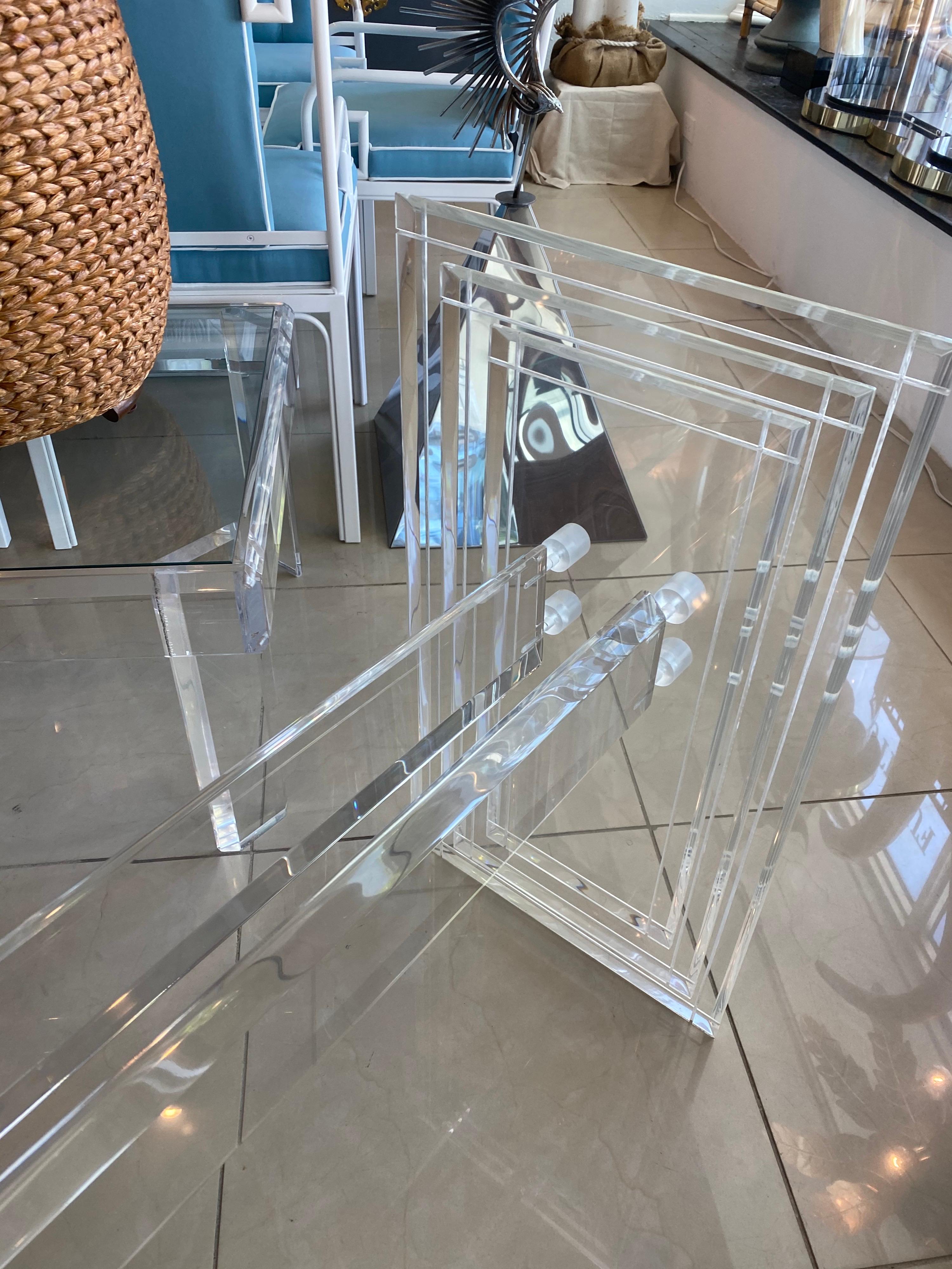 American Vintage 1970s Lucite Dining Table or Desk Base