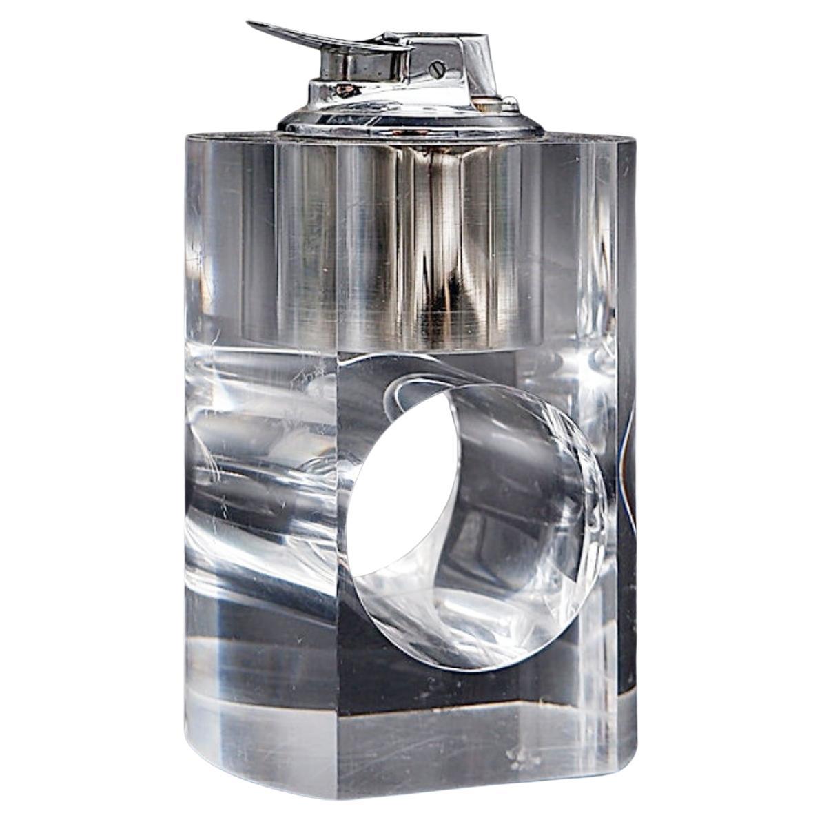 Vintage 1970s lucite Ronson table lighter