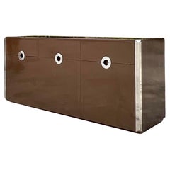 Vintage 1970s Mario Sabot Chrome and Melamine Wood Sideboard