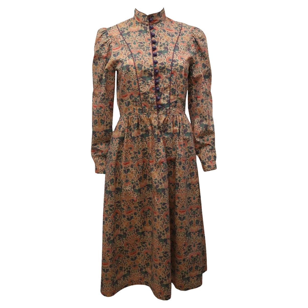 Vintage 1970s Marion Donaldson Floral Dress For Sale