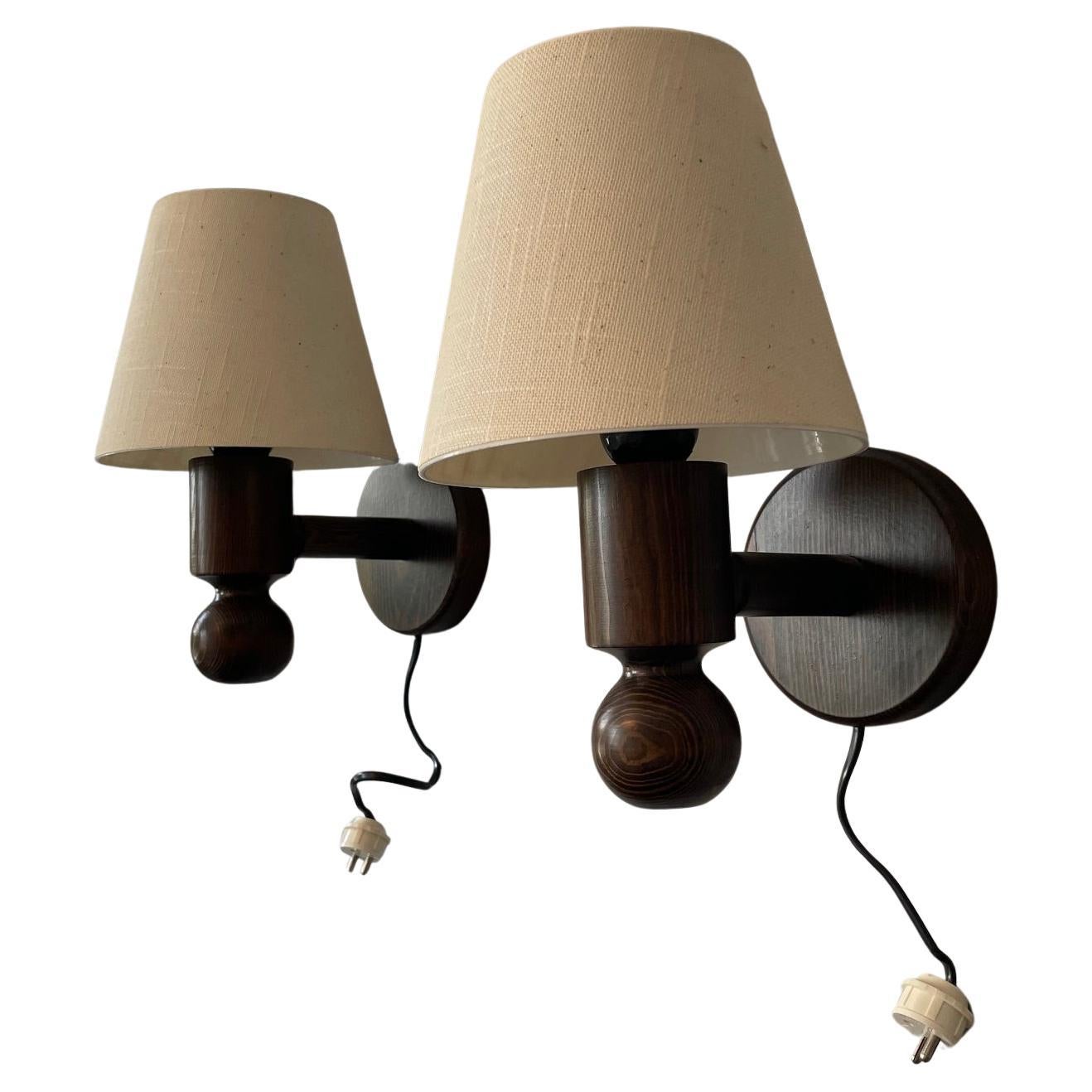 Vintage 1970 Markslöjd, Suède - Lampes murales - Lot de 5 - Pin teinté en vente