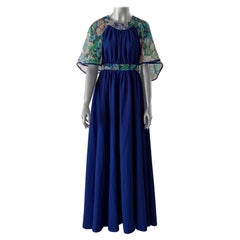 Vintage 1970’s Maxi dress with ruched front bodice snd floral print detail