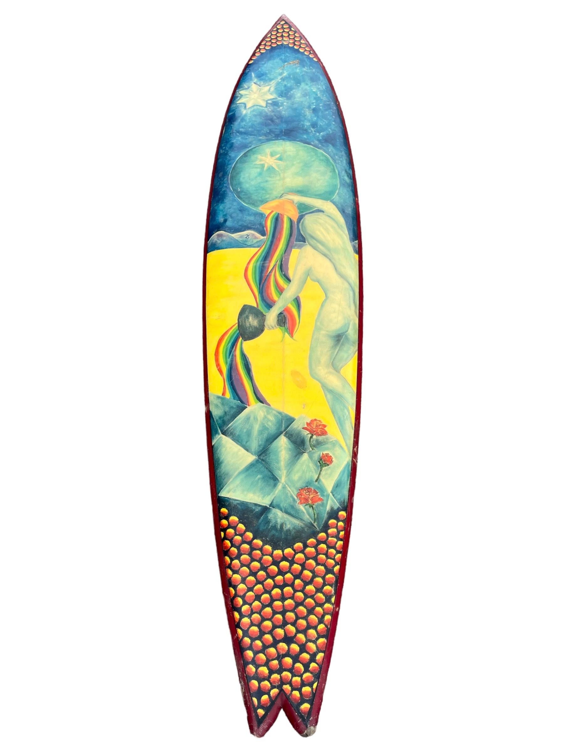 Vintage 1970er McLeod La Jolla Windansea Artwork Surfboard, Vintage (Ende des 20. Jahrhunderts) im Angebot