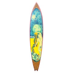 Vintage 1970s McLeod La Jolla Windansea Artwork Surfboard