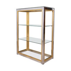 Étagère vintage des années 1970 en métal et verre, conçue par Renato Zevi