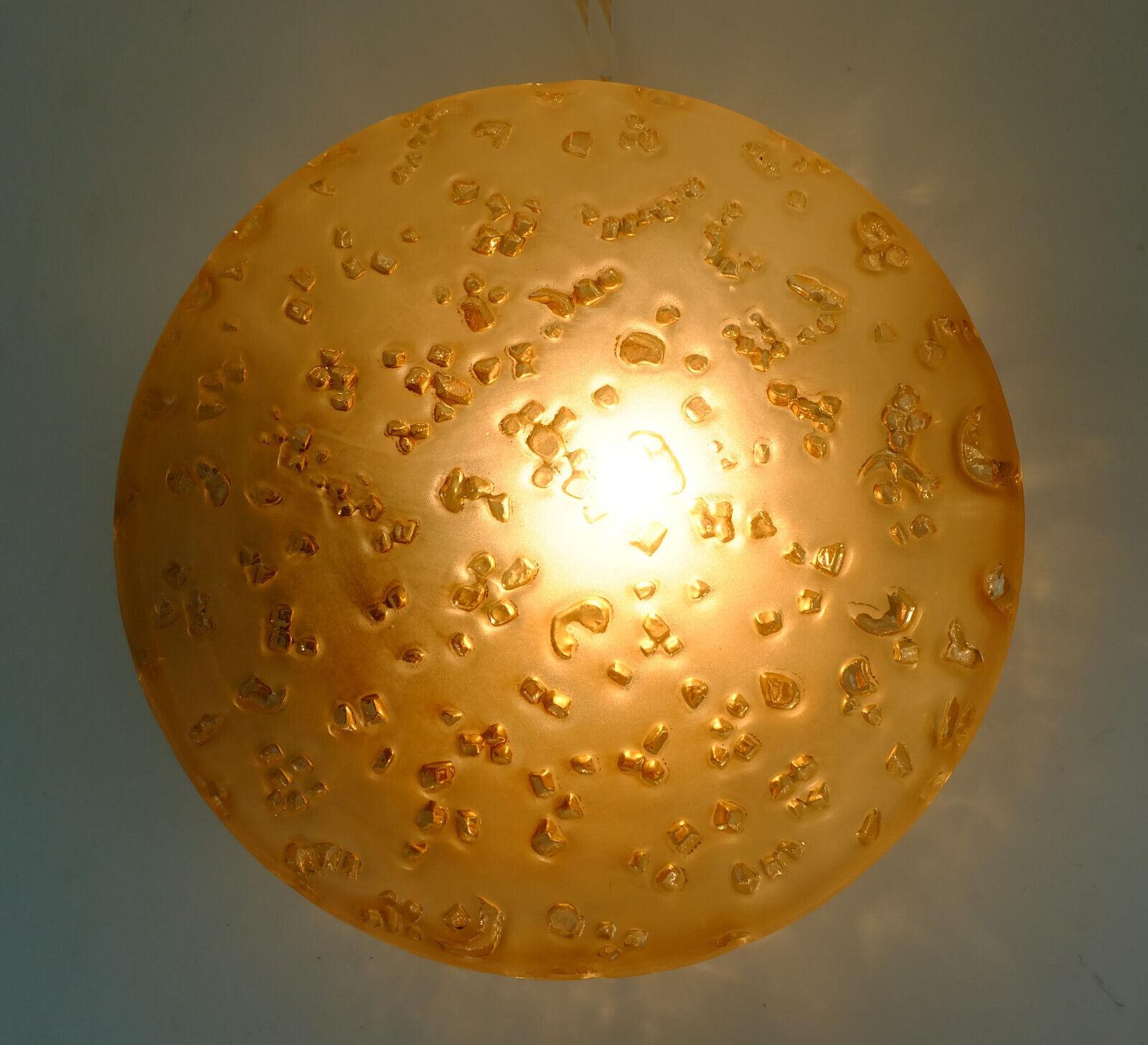 Mid-Century Modern Vintage 1970s Midcentury Ceiling Lamp Peill & Putzler Etched Glass For Sale