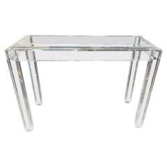 Vintage 1970s Mid-Century Modern Lucite Console Sofa Table