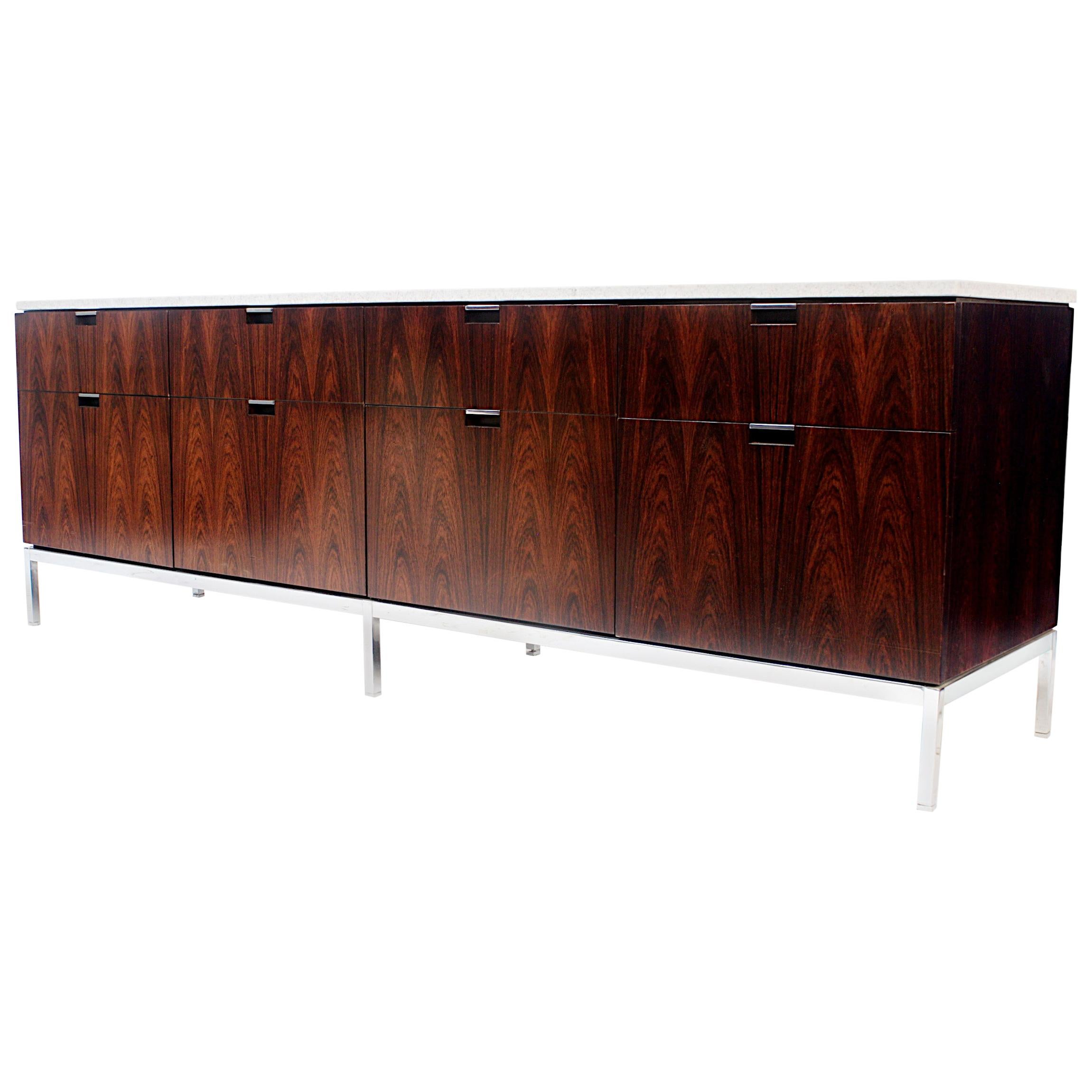 Vintage 1970s Mid-Century Modern Rosewood Credenza Console by Florence Knoll