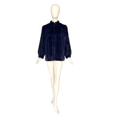 Vintage 1970s Midnight Dark Blue Majestic Canadian Mink Fur Jacket