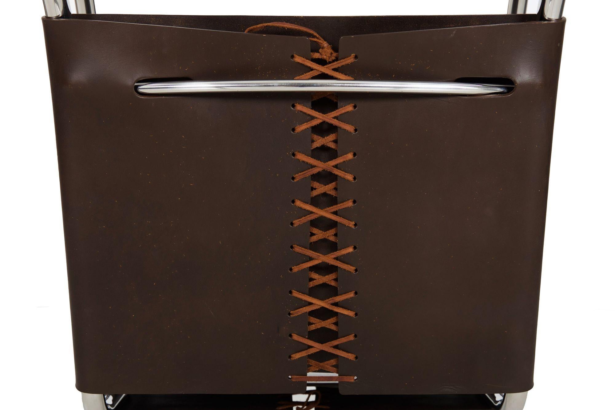 Fauteuil vintage Mies van der Rohe MR20 en cuir et chrome des années 1970 en vente 4