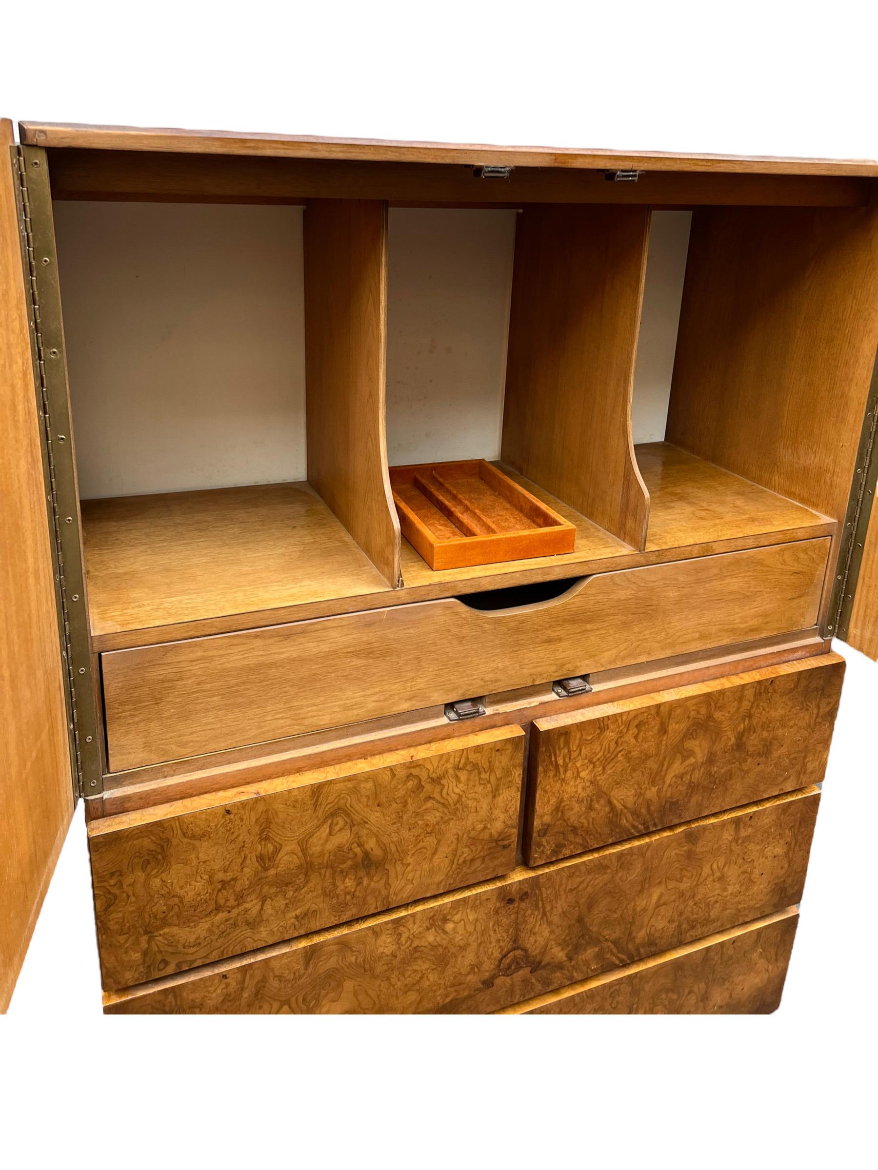 Vintage 1970s Milo Baughman for Lane Mid Century Modern Burl Wood Dresser 3