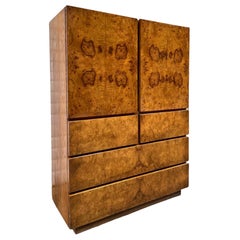 Vintage 1970s Milo Baughman for Lane Mid Century Modern Burl Wood Dresser