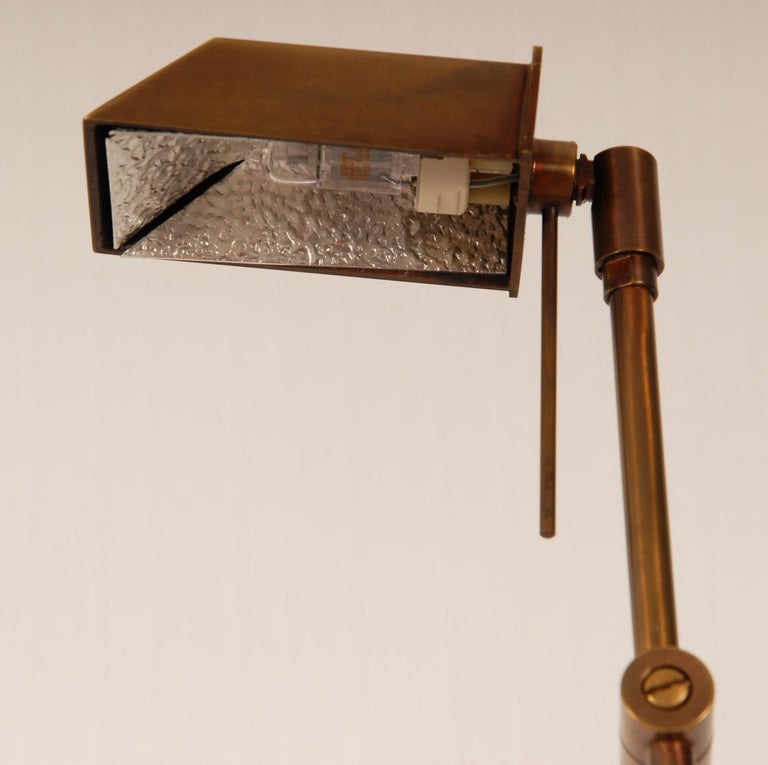 Vintage 1970s Minimalist Solid Brass Bankers Pharmacy Halogen Reading ...