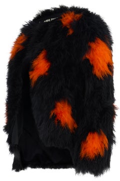 Vintage 1970's Miss Dior by Christian Dior Black/Orange Maribou Feather Jacket