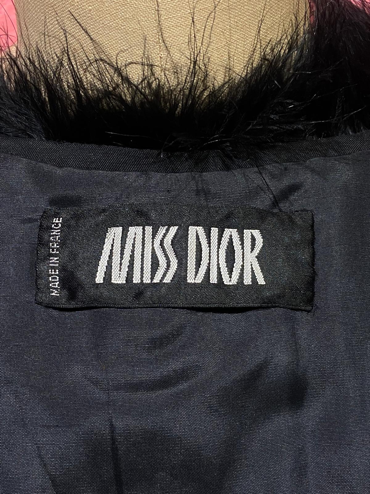Women's Vintage 1970's Miss Dior by Christian Dior Black/Orange Maribou Feather Jacket For Sale
