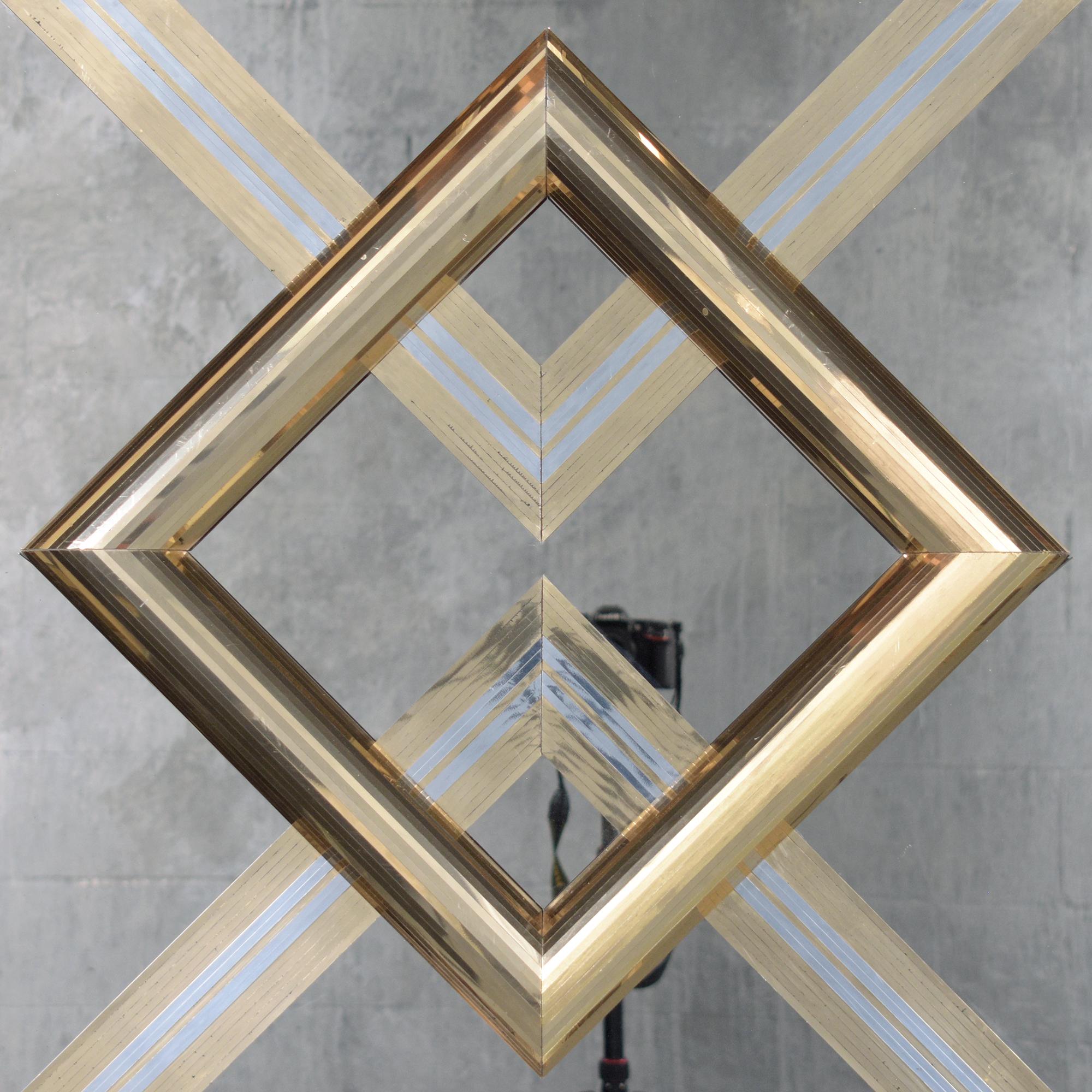 Adorn your space with our vintage 1970s modern wall mirror, meticulously handcrafted from wood, brass, and chrome veneers. Expertly cleaned, restored, and polished by our in-house professional team, this piece is ready to enhance your home or