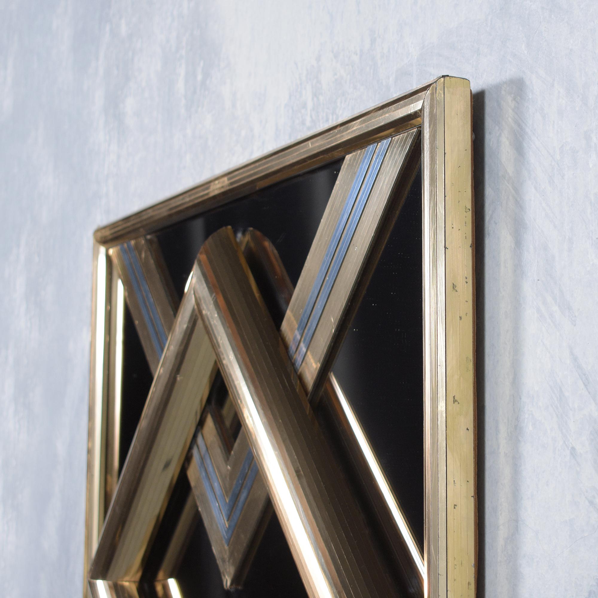 Polished Vintage 1970s Modern Wall Mirror For Sale
