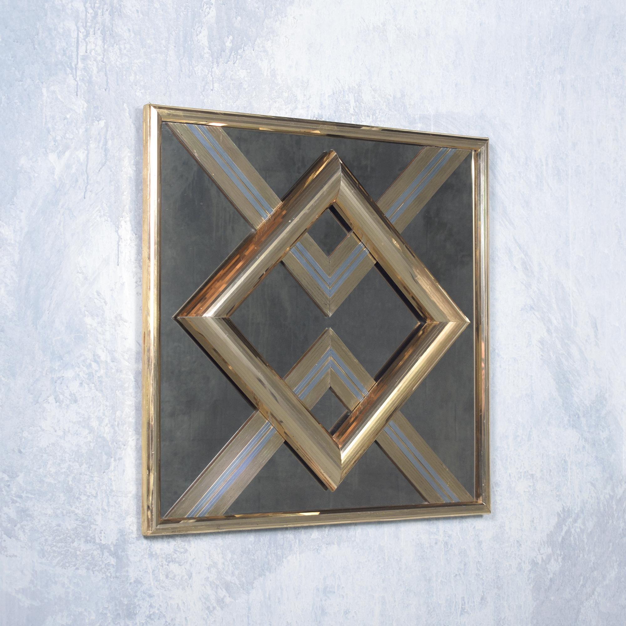 Vintage 1970s Modern Wall Mirror For Sale 1