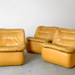 Vintage 1970s Modular Sofa Piece in Leather – Priced per Section