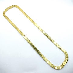 Vintage 1970s MONET Flat Square Link 22K Gold Plated Chain Necklace (16.5 Inch)