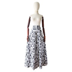 Vintage 1970's Monochrome Wide Leg High Rise Trousers Geometrical UK 8-10 US 4-6