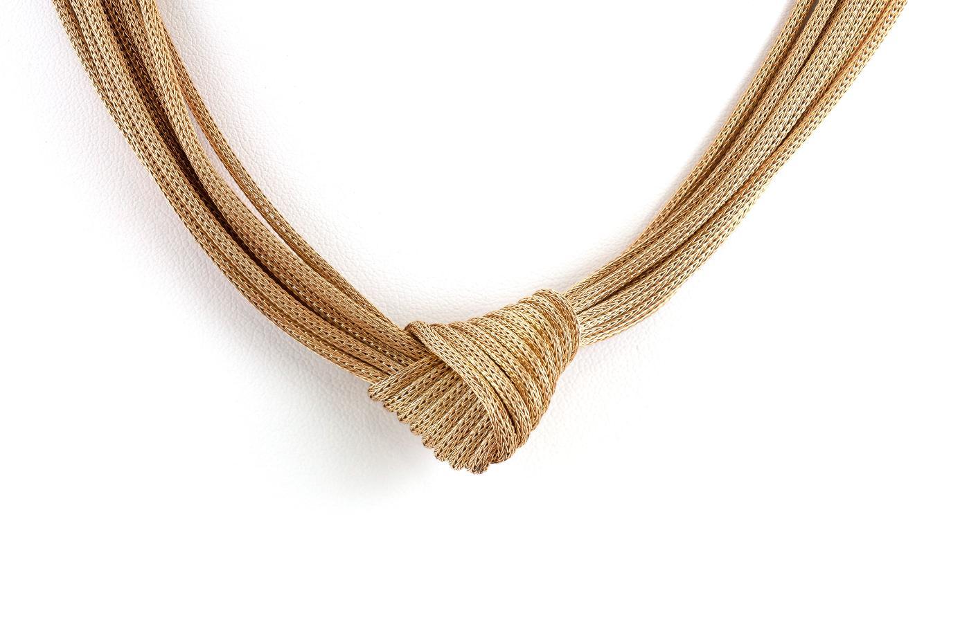 Collier à nœuds multibrins vintage des années 1970 Bon état - En vente à New York, NY