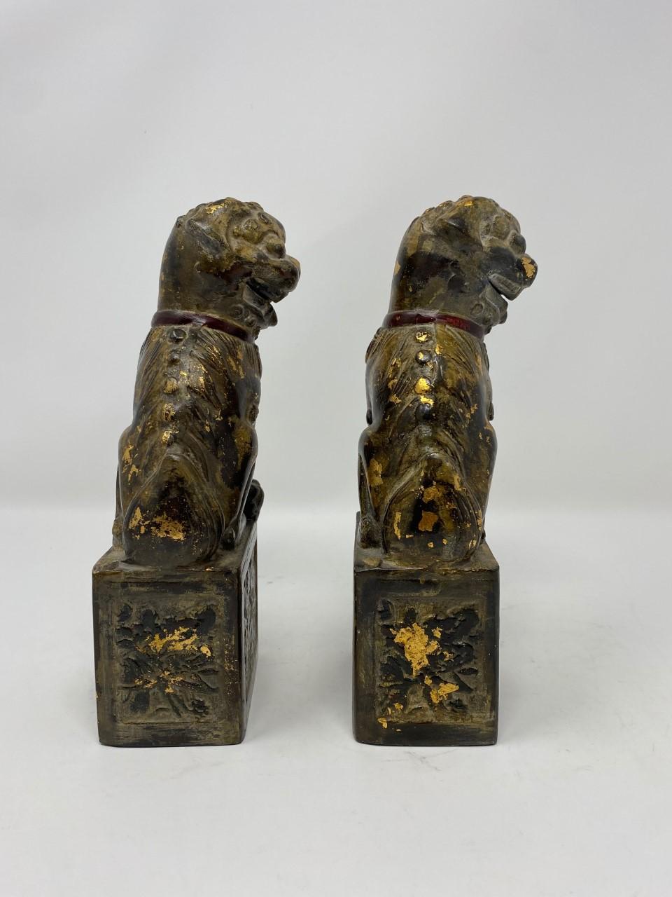 Vintage 1970s Neiman Marcus Japan Bronze Foo Dogs For Sale 2