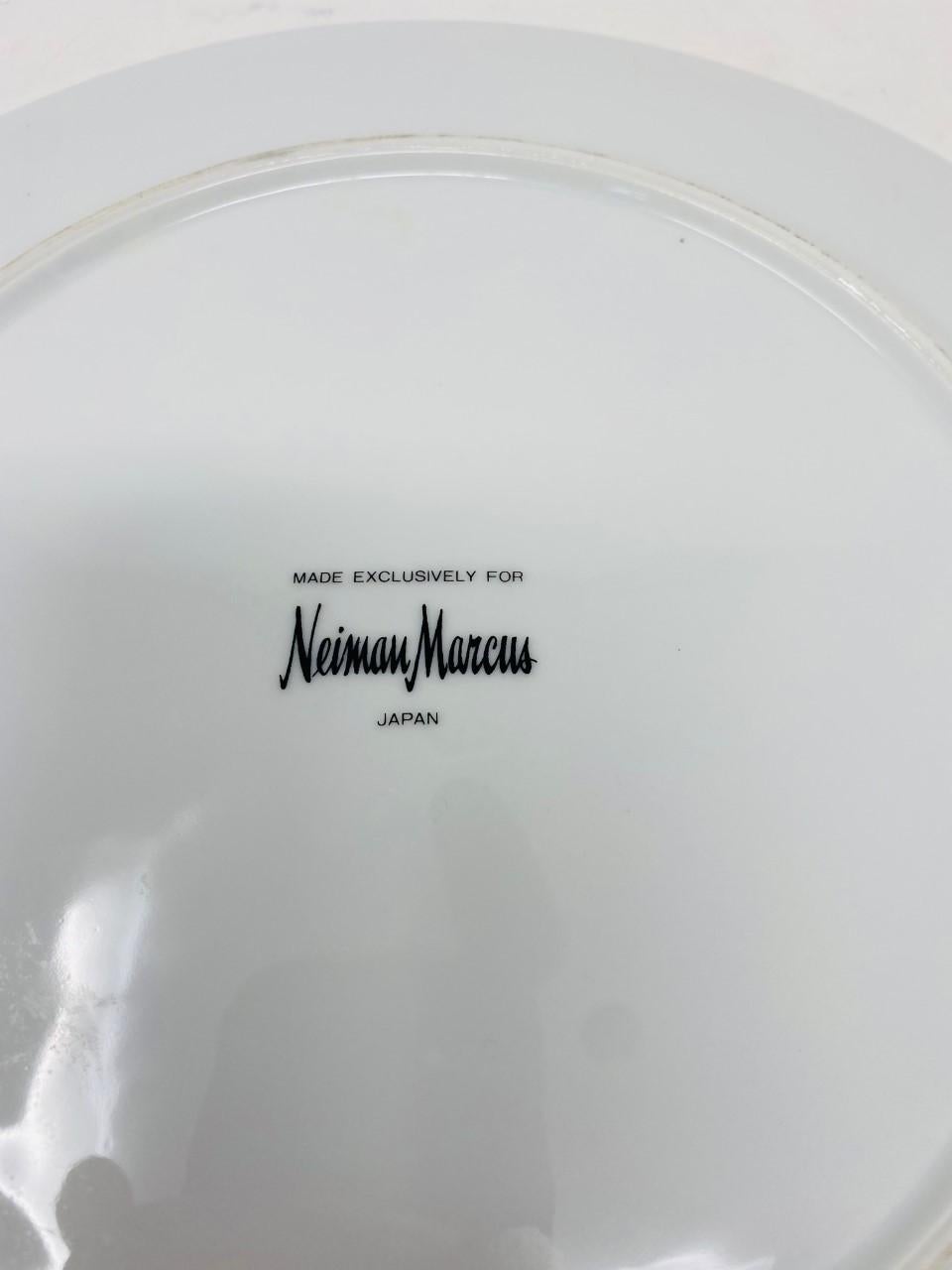 Vintage 1970er Neiman Marcus Malachit-Porzellanteller 'Set von 10' (Moderne der Mitte des Jahrhunderts)