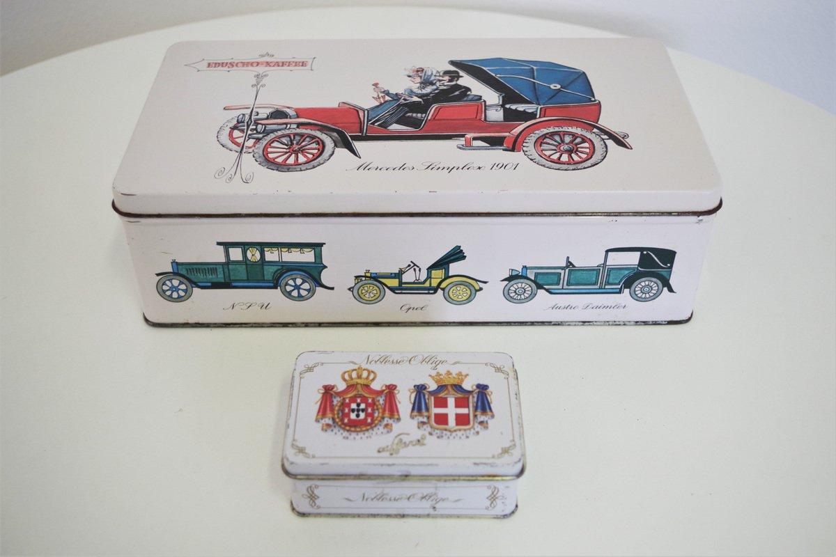 Vintage 1970s 'Noblesse Oblige' Kaffee Dosen von Eduscho - Satz von 2 Retro Sto im Angebot 7