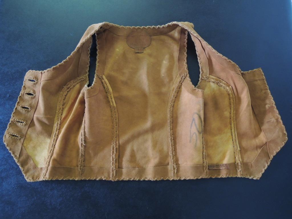 Vintage 1970's North Leather Hippie Whipstitch Sailor Pants and Vest en vente 7