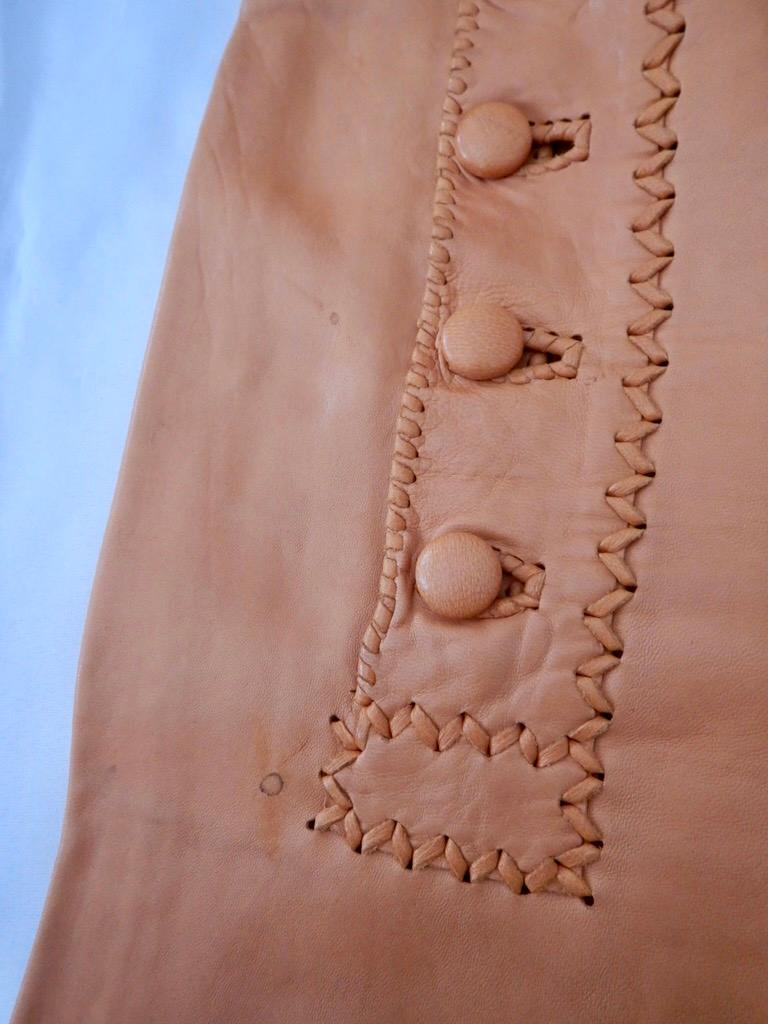 Vintage 1970's North Beach Leather Whipstitch Dragon Art Sailor Pants For Sale 9