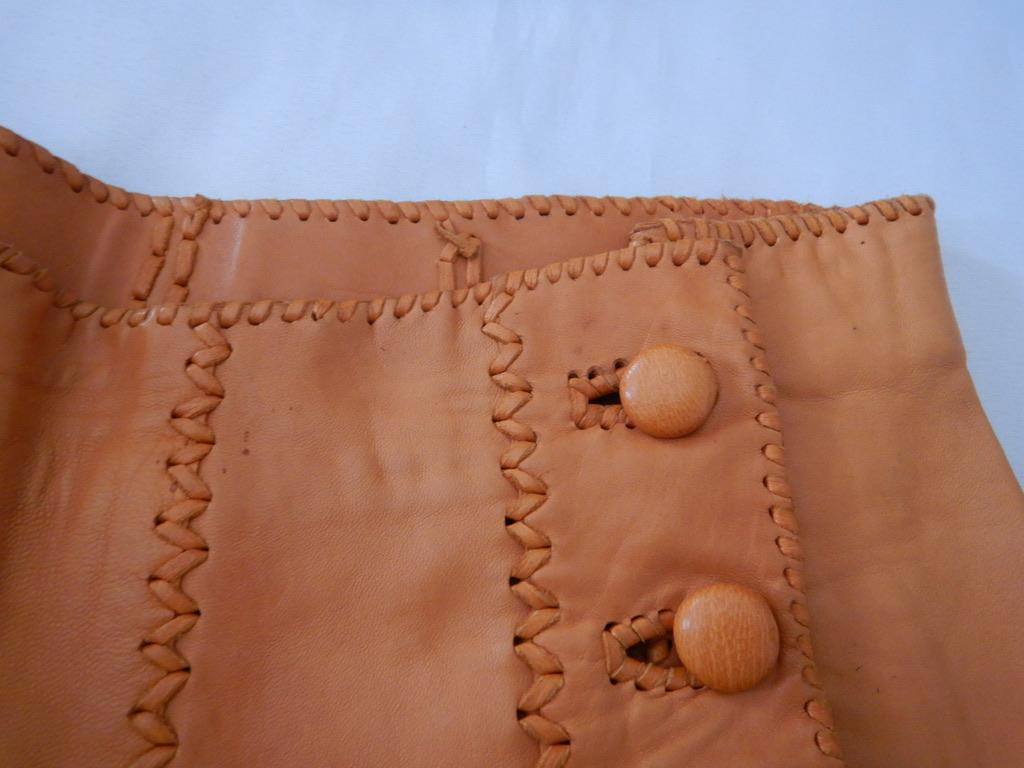 Vintage 1970's North Beach Leather Whipstitch Dragon Art Sailor Pants For Sale 10