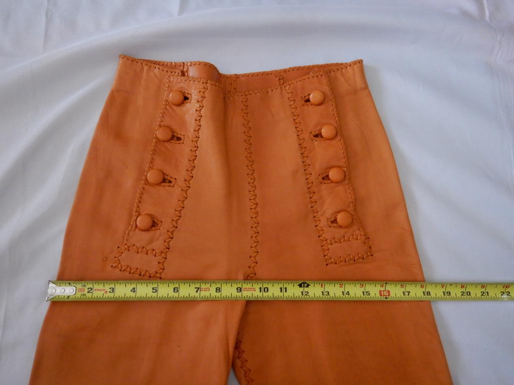 Vintage 1970's North Beach Leather Whipstitch Dragon Art Sailor Pants For Sale 13