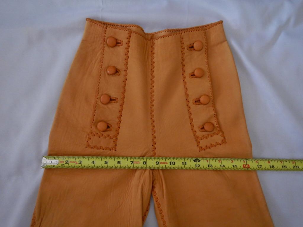 Vintage 1970's North Beach Leather Whipstitch Sailor Pants For Sale 3