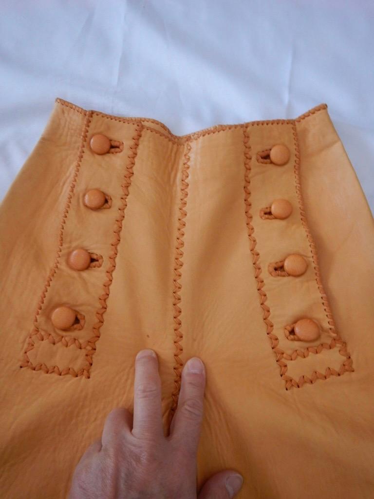 Vintage 1970's North Beach Leather Whipstitch Sailor Pants In Good Condition For Sale In Oakland, CA