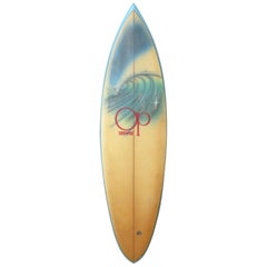 Vintage 1970s Ocean Pacific 'Op' Wave Mural Surfboard