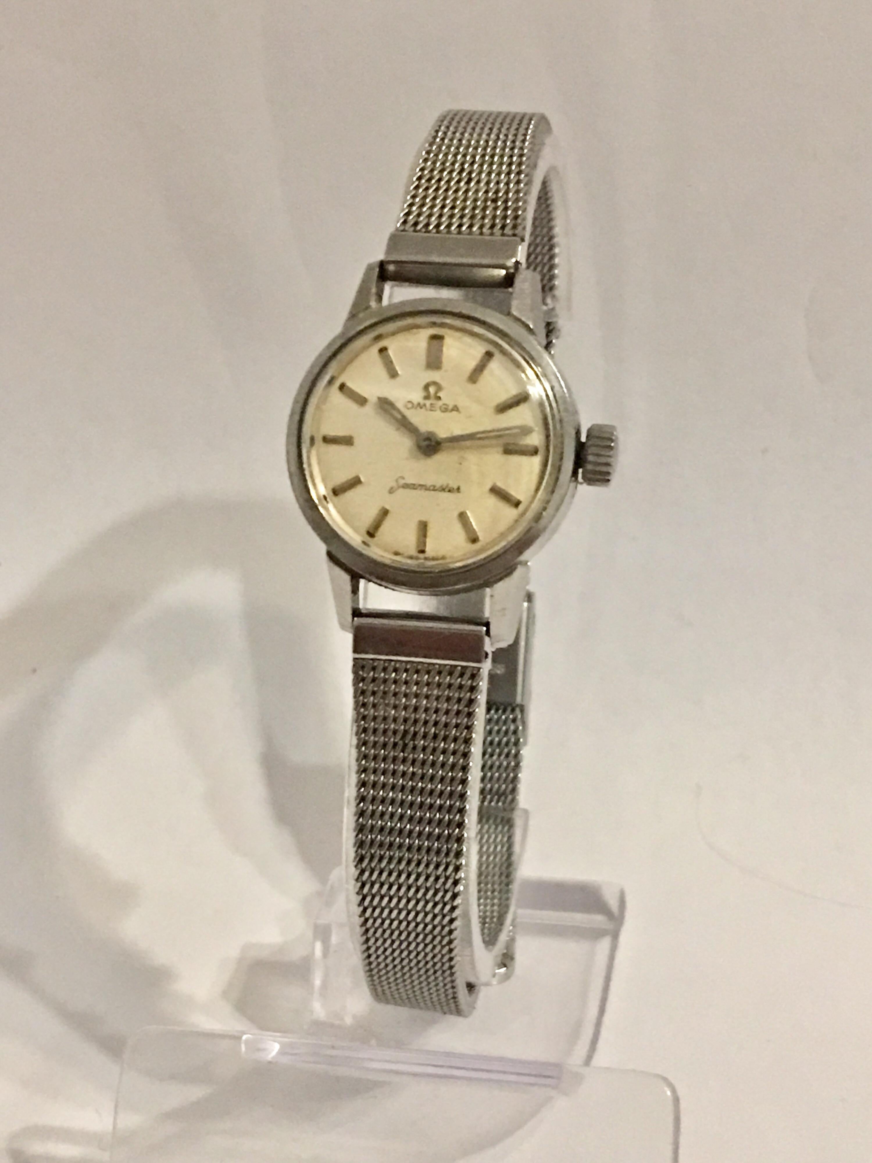 Vintage 1970s Omega Seamaster Ladies Stainless Steel Watch For Sale 6