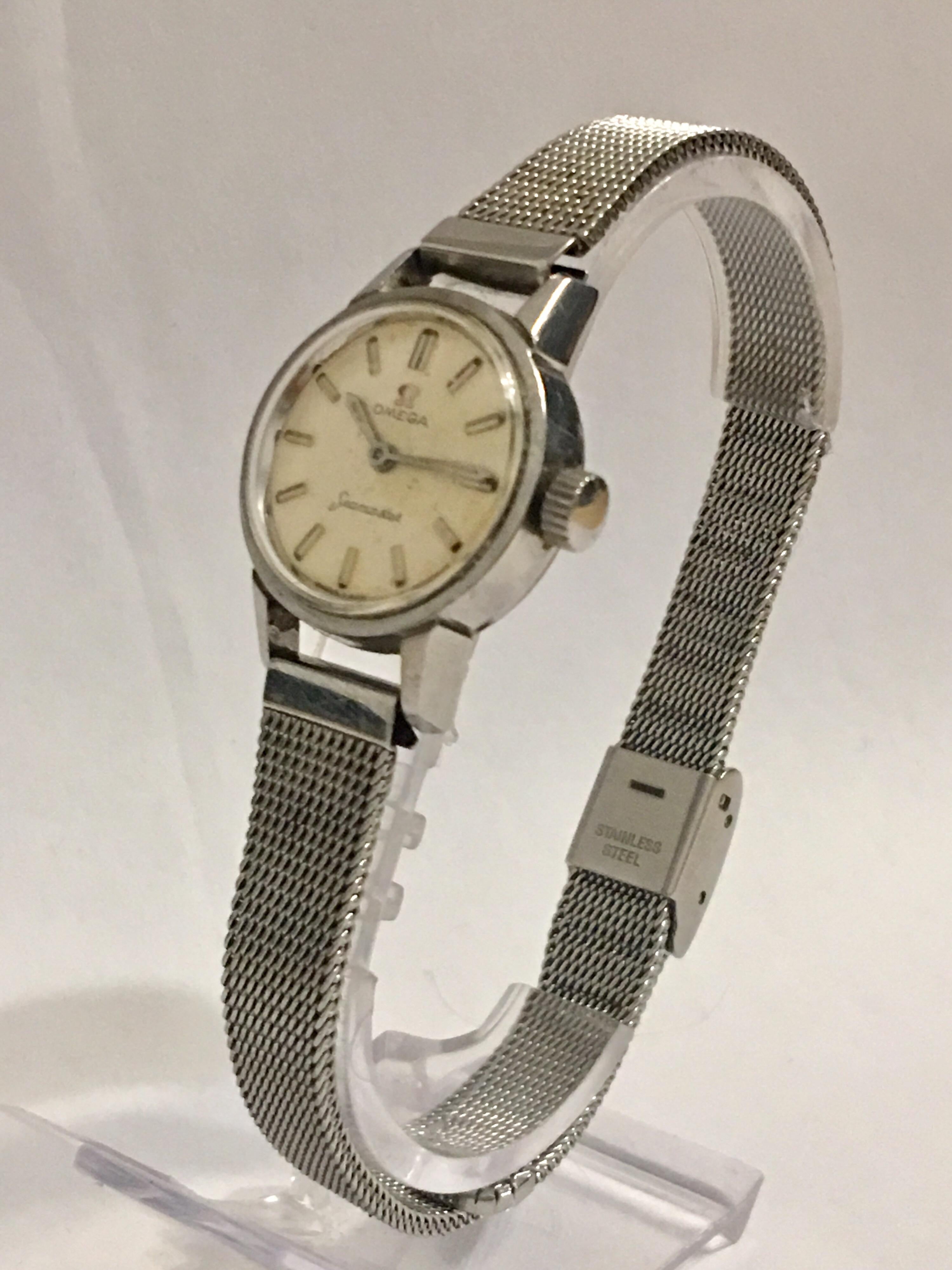 Women's or Men's Vintage 1970s Omega Seamaster Ladies Stainless Steel Watch For Sale