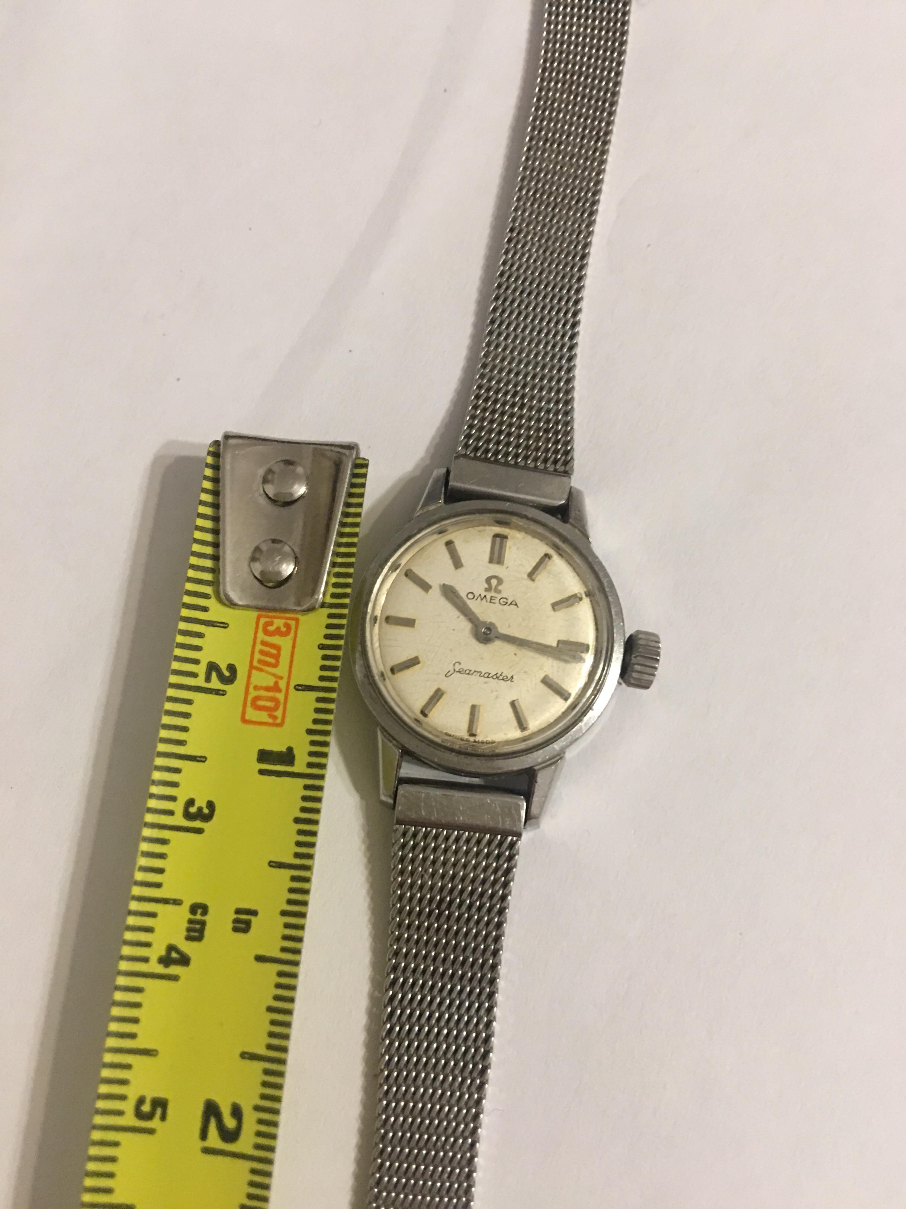 Vintage 1970s Omega Seamaster Ladies Stainless Steel Watch For Sale 2